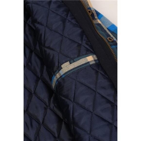 Men's Thicken Plaid Hooded Flannel Shirt Jacket Bluescape - Picture 4 of 6